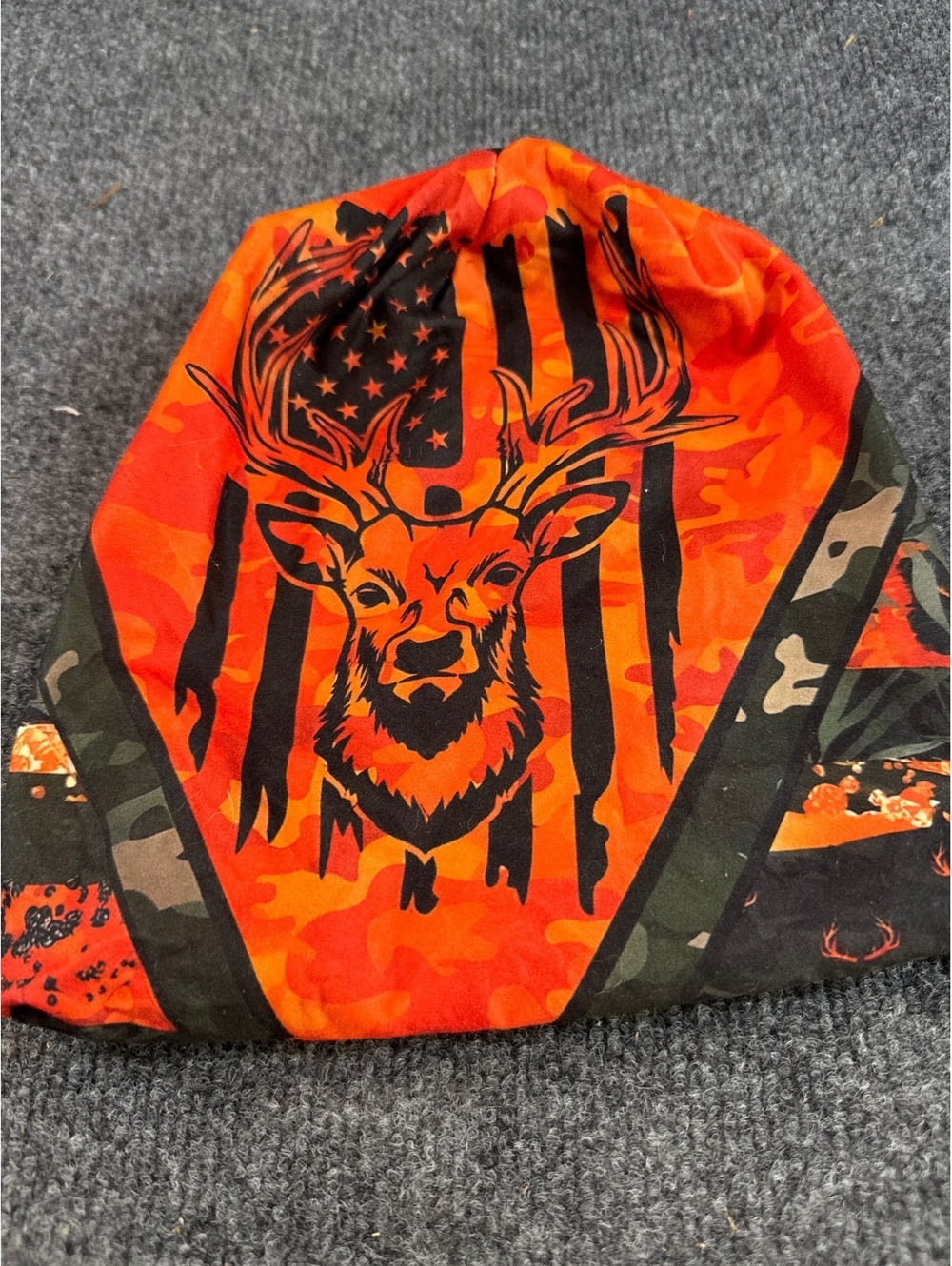 Deer Buck Hunting Beanie Cap Blaze Orange American Flag Camo Skull Hat